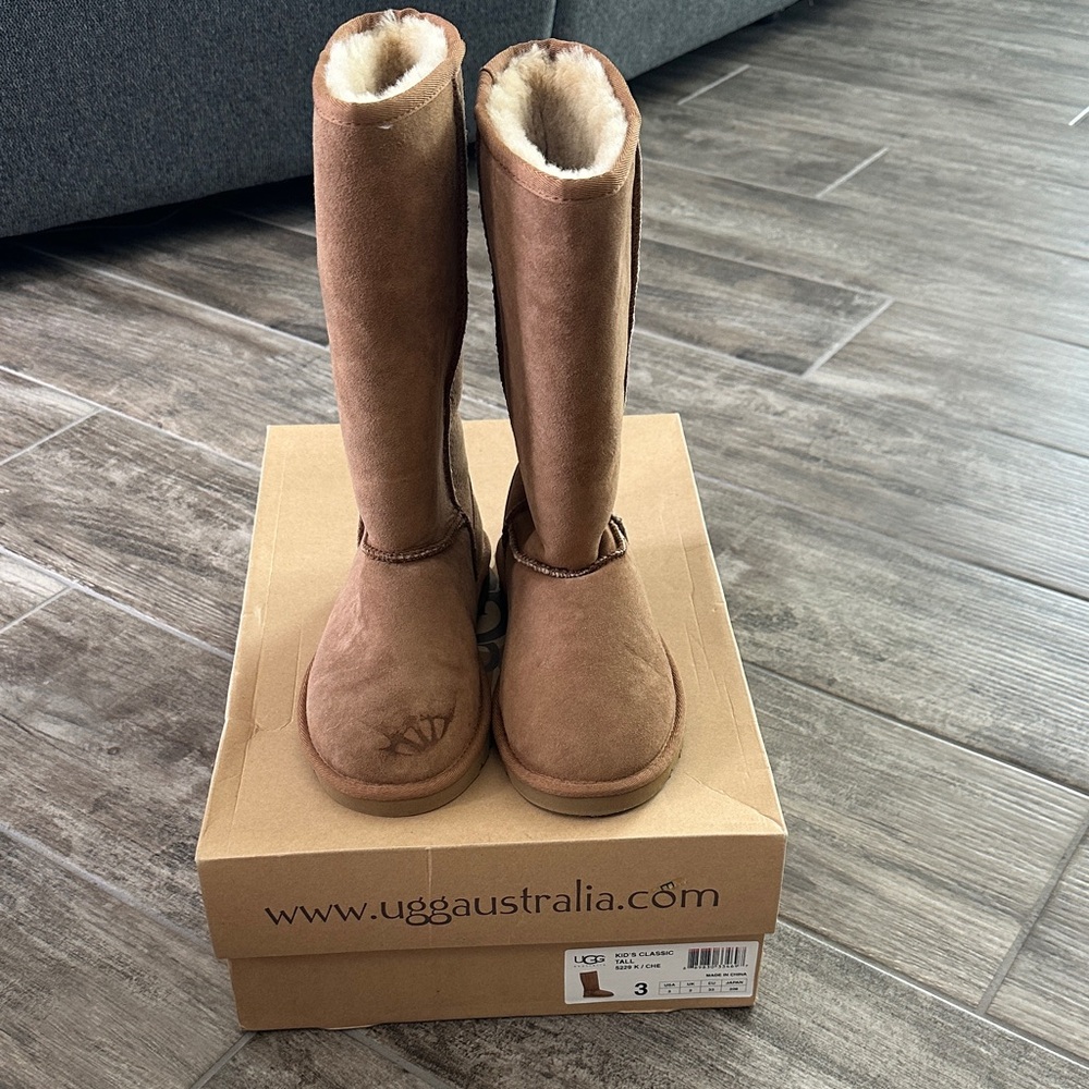 UGG Chestnut Tall Sheepskin Boots with Cream Lining